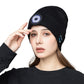 Music Beanie Hat with Flashlight for Men Women, Winter Warm Knitted Beanie Bluetooth Wireless Hat for Outdoor Skiing Running