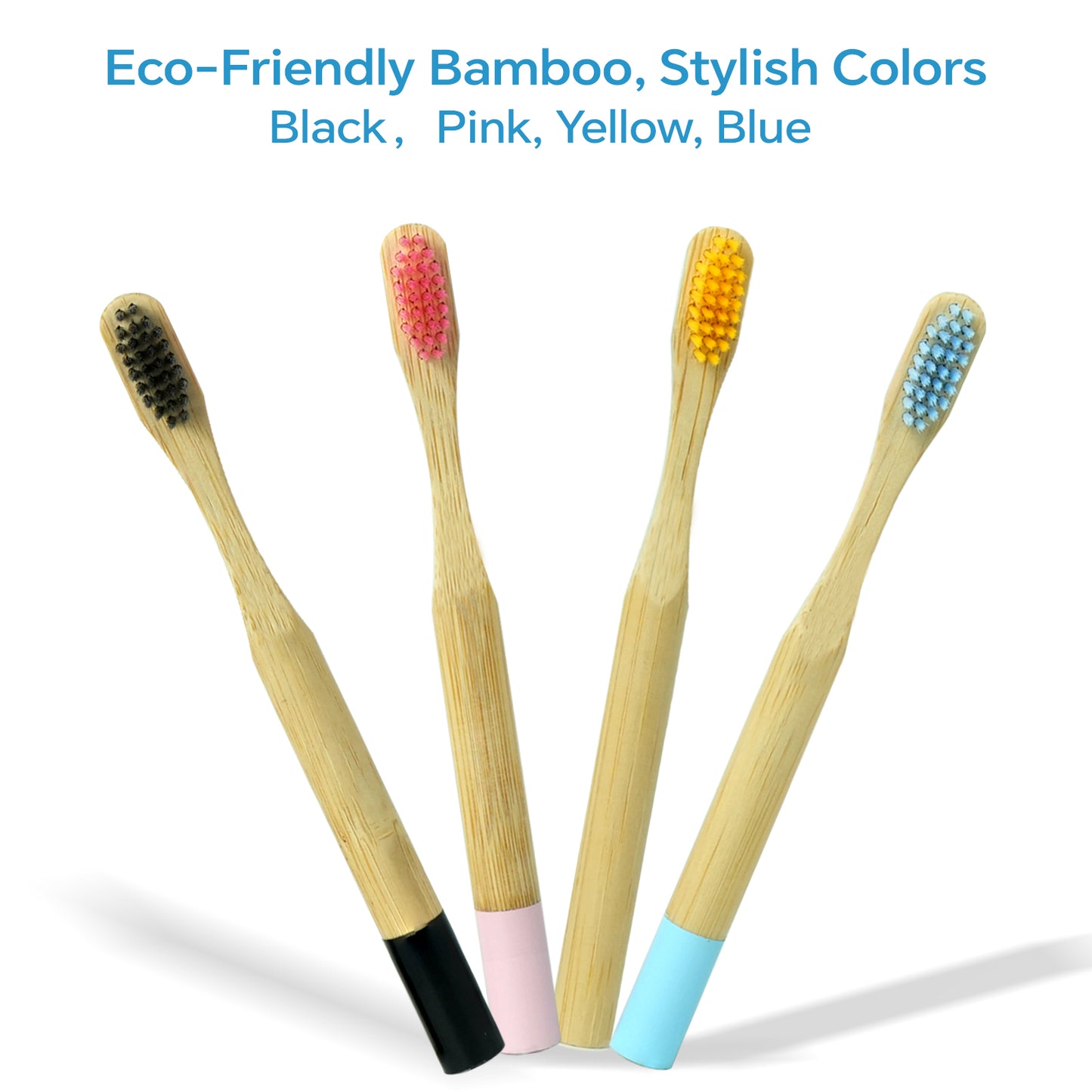 8 Pack BPA Free Kids Bamboo Toothbrushes with Individually Wrapped Eco-Friendly Natural Compostable Wooden Toothbrushes