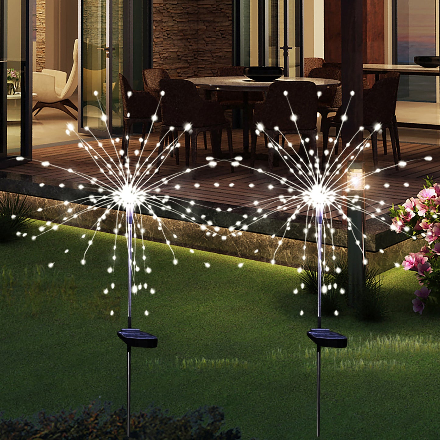 Solar Firework Outdoor Lights, 120 LED Waterproof Solar Garden Lights, Home, Patio, Garden, Outdoor Decor Lights