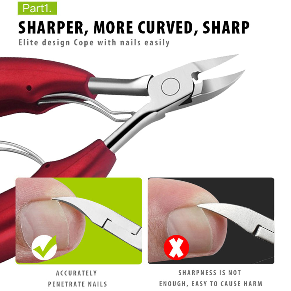 Toenail Clippers, Nail Clippers for Thick Toenail and Ingrown Nails - Toenail Cutters, Long handled Toe Nail Clipper