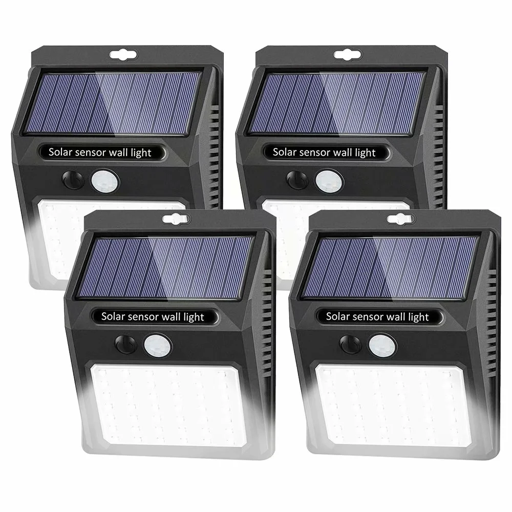 WM SolarEra Solar Lights, 30 LED Solar Motion Sensor Security Lights, Outdoor Wall Light for Outside Garden, Patio, Yard, Deck, Garage, Driveway, Fence, 2 Pack