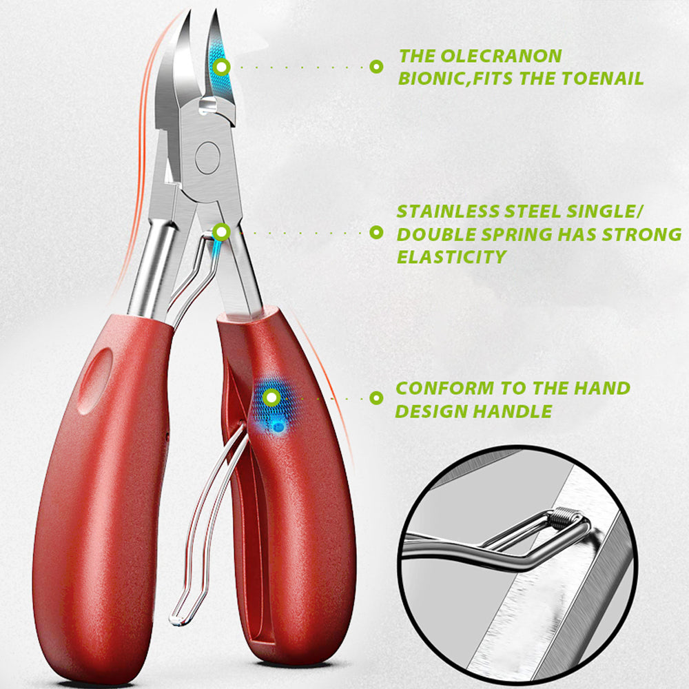 Toenail Clippers, Nail Clippers for Thick Toenail and Ingrown Nails - Toenail Cutters, Long handled Toe Nail Clipper