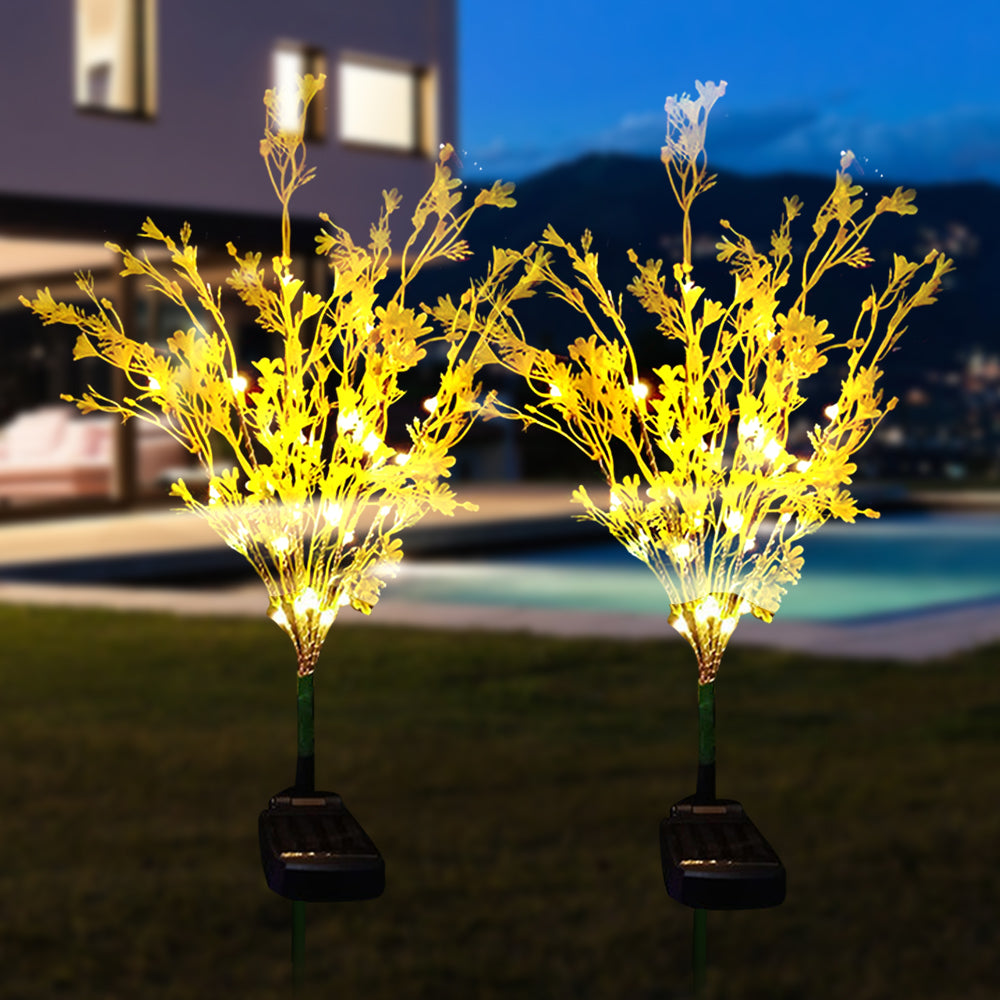 WM SolarEra Solar Lights Outdoor Garden Decorative, 2 Pcs Solar Powered Phalaenopsis Flower Lights Design, Solar Light Outdoor Waterproof IP65, Solar Garden Christmas Decorations for Garden, Yard Decor