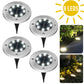 WM 8 LEDs Solar Disk 8 Led Solar Lights Outdoor Path Lights, Solar Powered Buried Light, Pathway Garden Decking 4Pcs, White