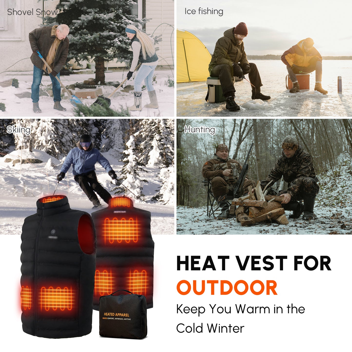 Heated Vest for Kids with Battery Pack Included, 6 Zones Electric Heated Vest for Youth, Christmas Gift for Boys and Girls