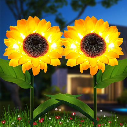 2/4/6 PCS Solar Sunflower Lights LED Waterproof Landscape Outdoor Lights